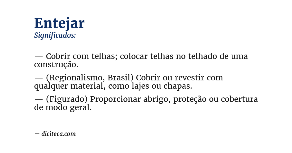 Significado de entejar