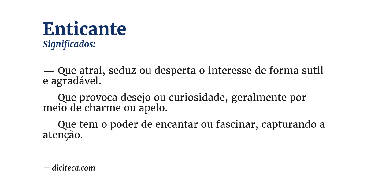 Significado de enticante