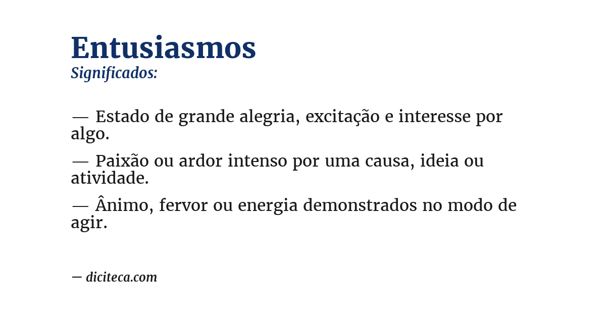 Significado de entusiasmos