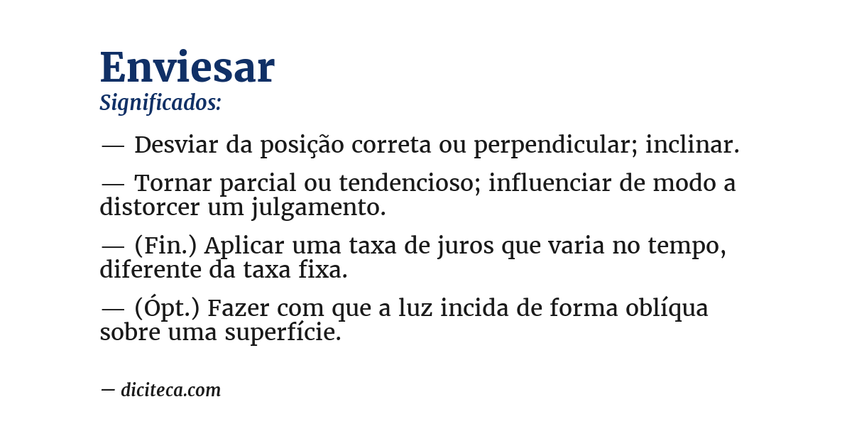 Significado de enviesar