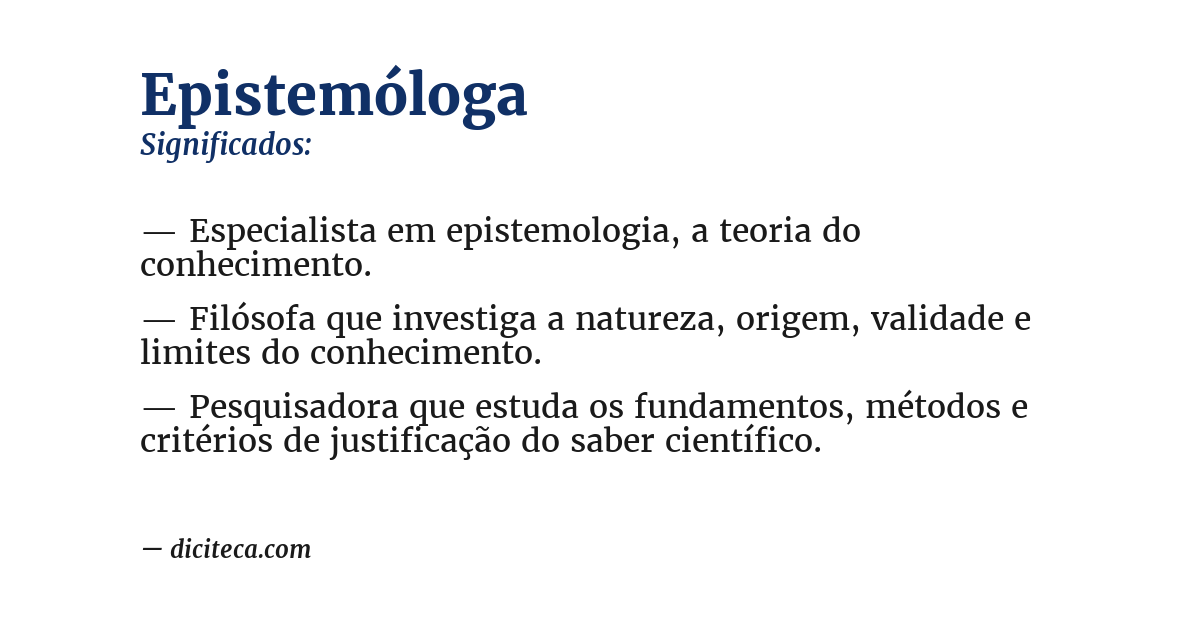 Significado de epistemóloga