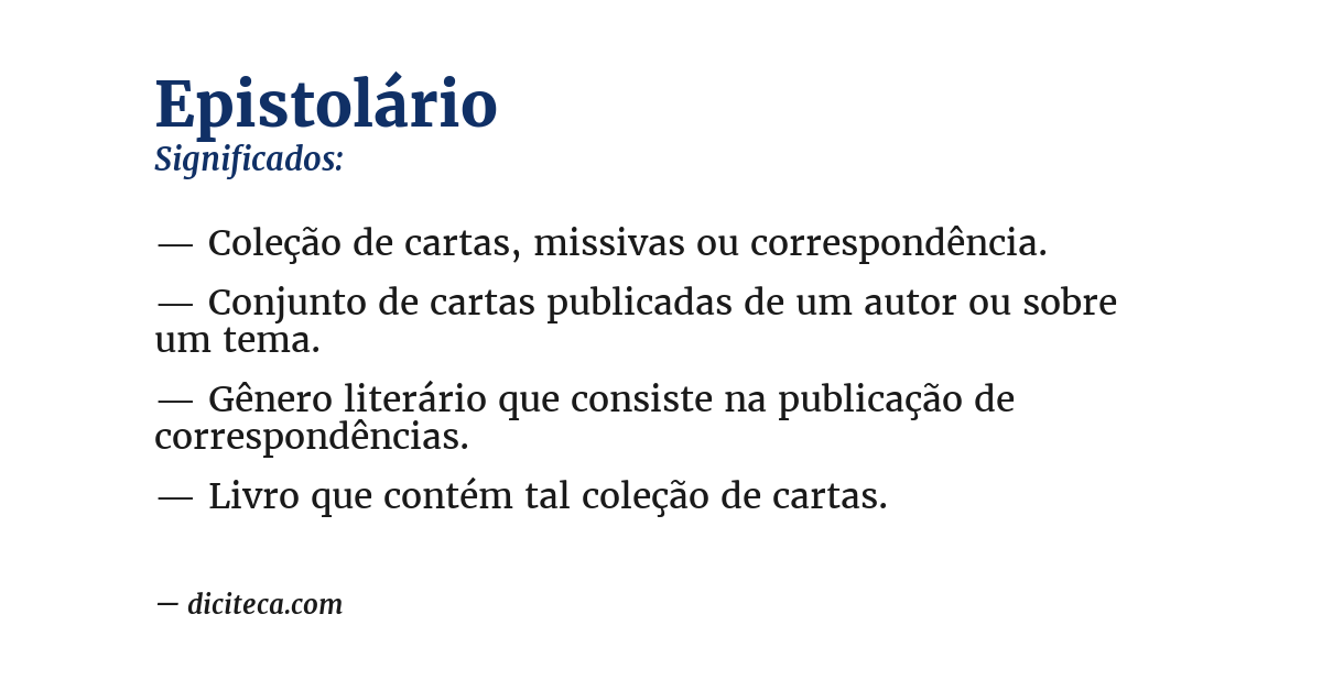 Significado de epistolário