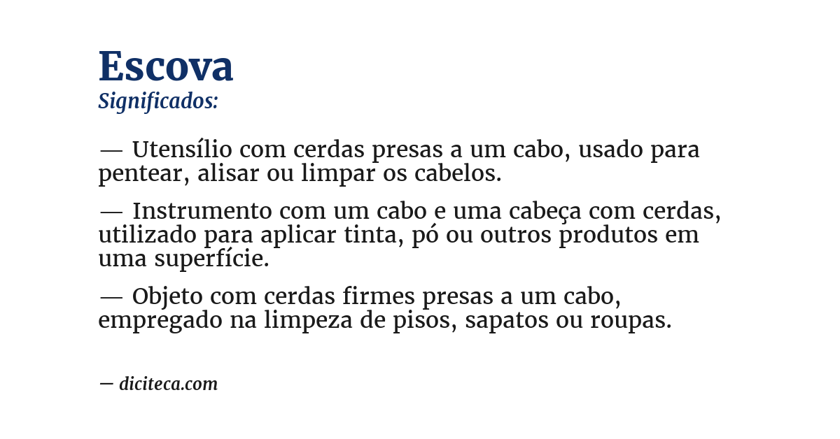Significado de escova