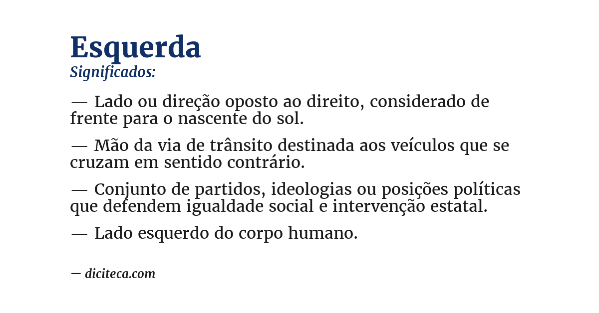 Significado de esquerda