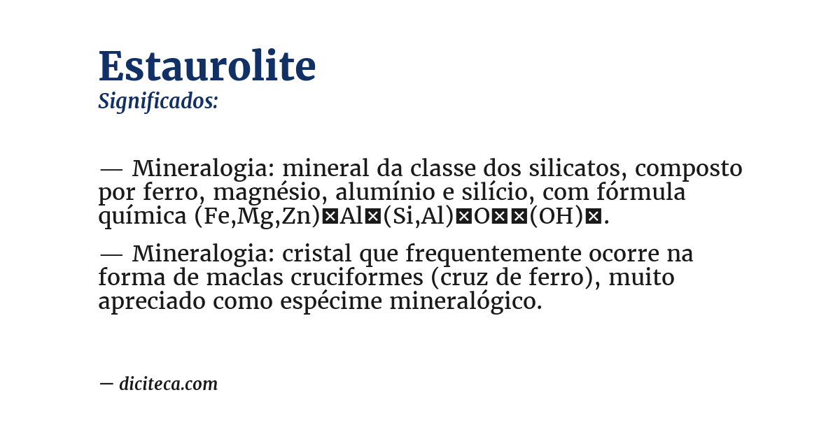 Significado de estaurolite