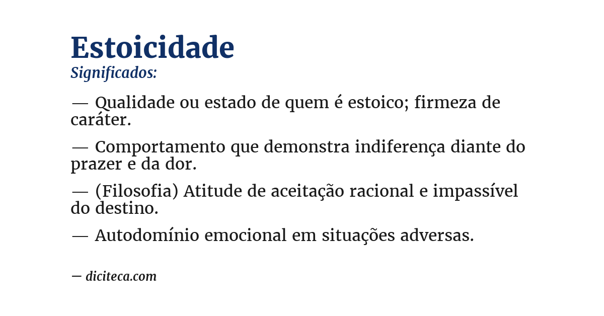 Significado de estoicidade