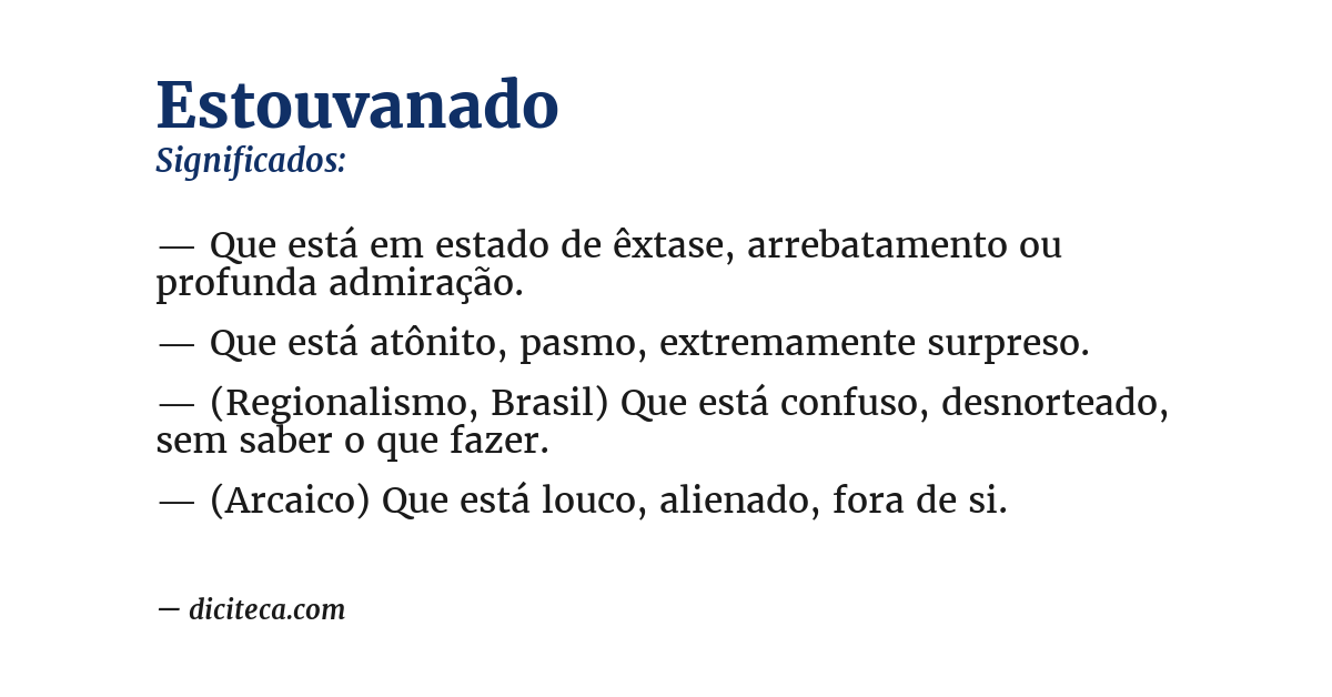 Significado de estouvanado