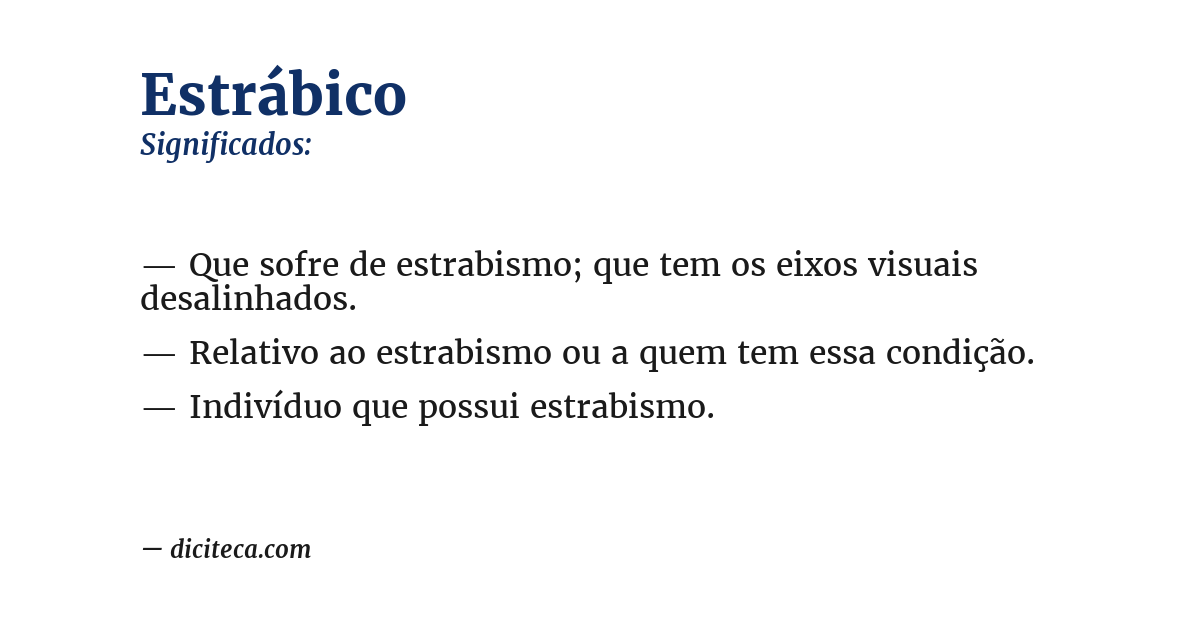 Significado de estrábico