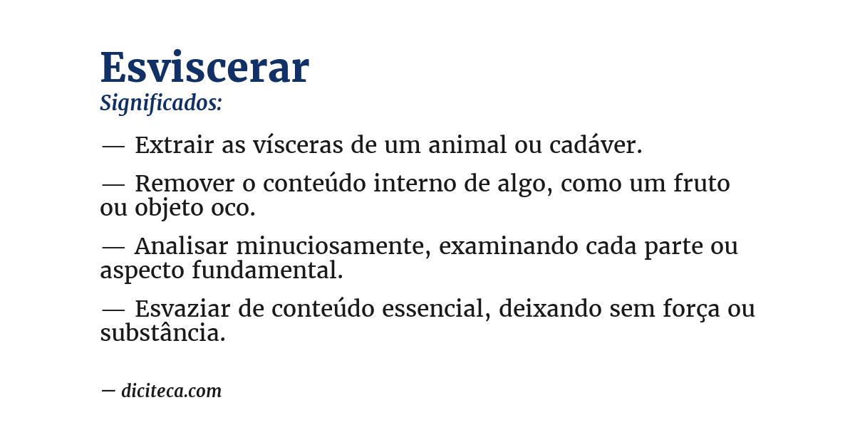 Significado de esviscerar