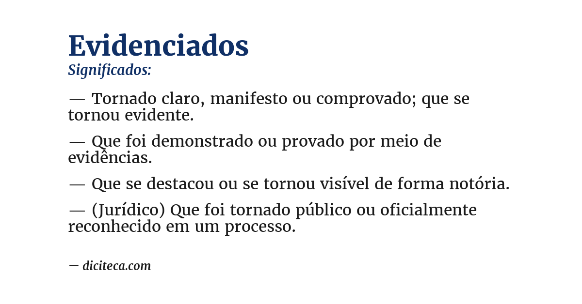 Significado de evidenciados