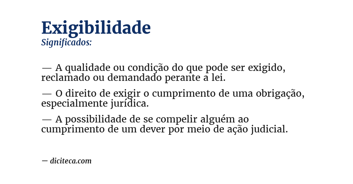Significado de exigibilidade