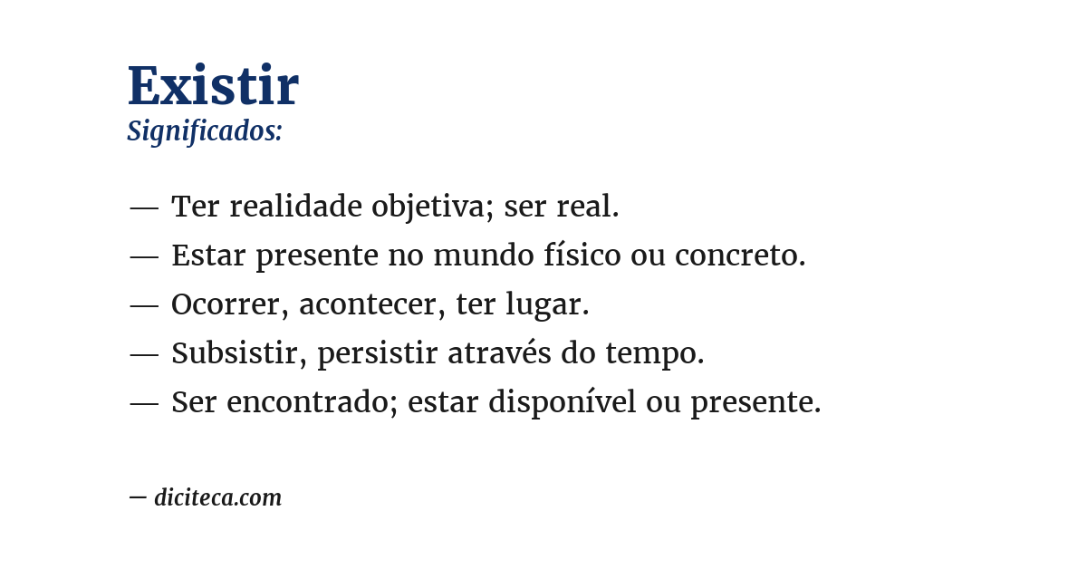 Significado de existir