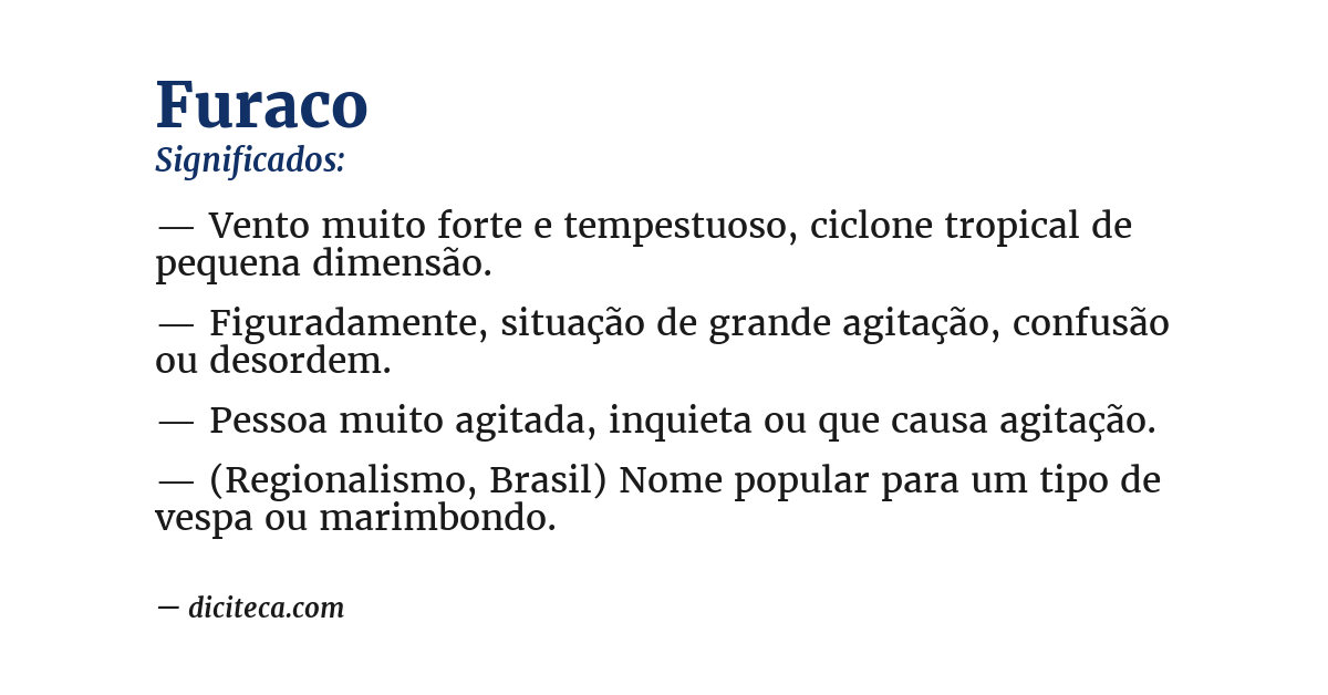 Significado de furaco