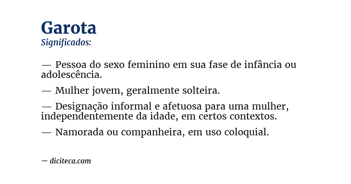 Significado de garota
