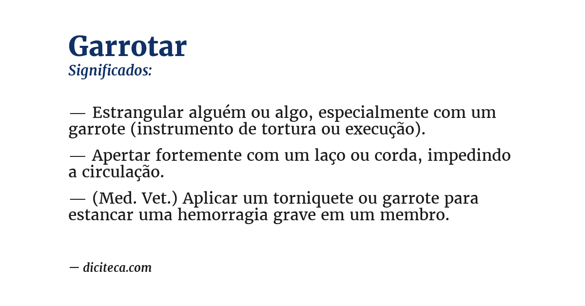 Significado de garrotar