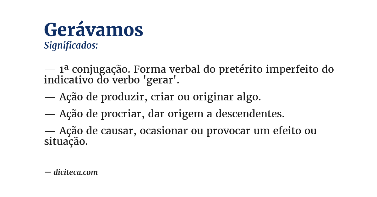 Significado de gerávamos