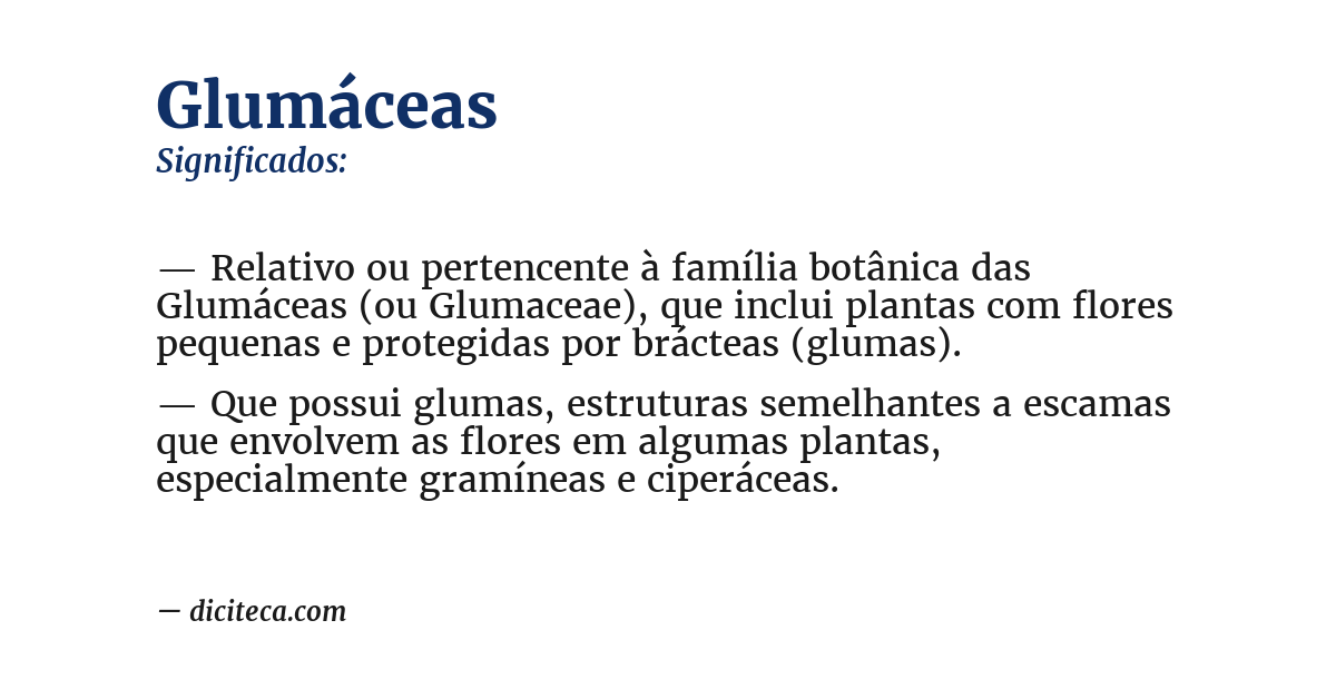 Significado de glumáceas