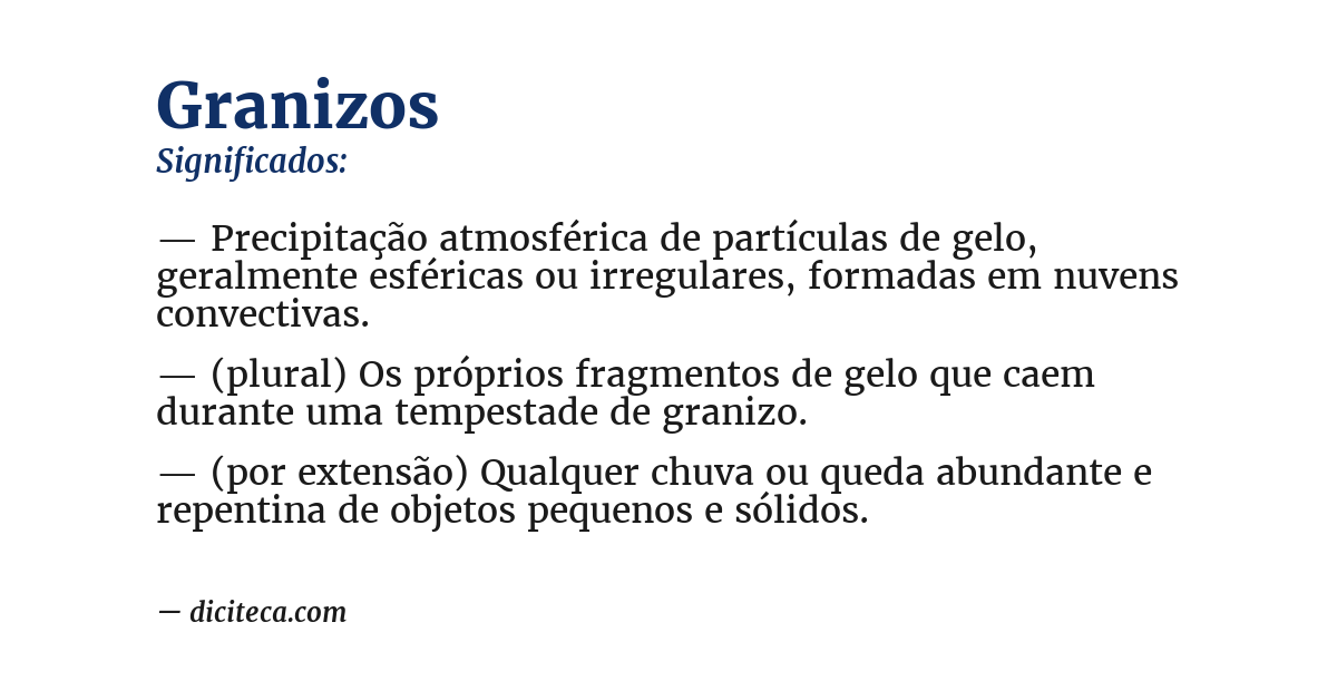 Significado de granizos