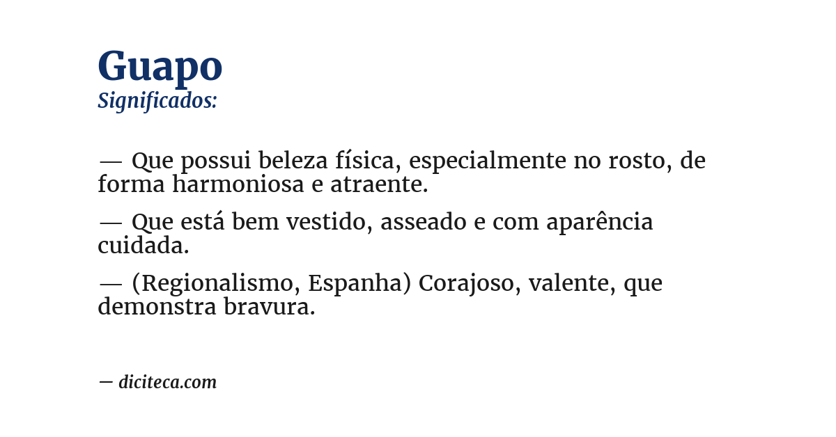 Significado de guapo