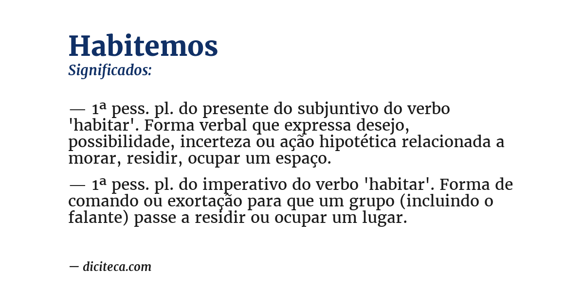 Significado de habitemos