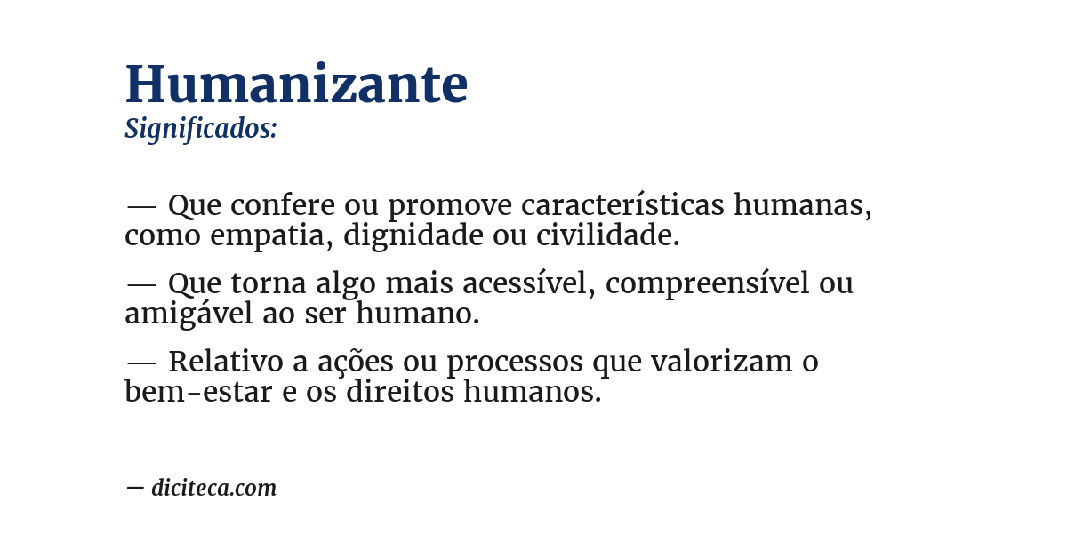 Significado de humanizante