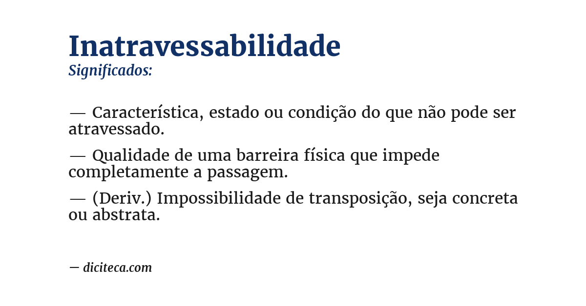 Significado de inatravessabilidade