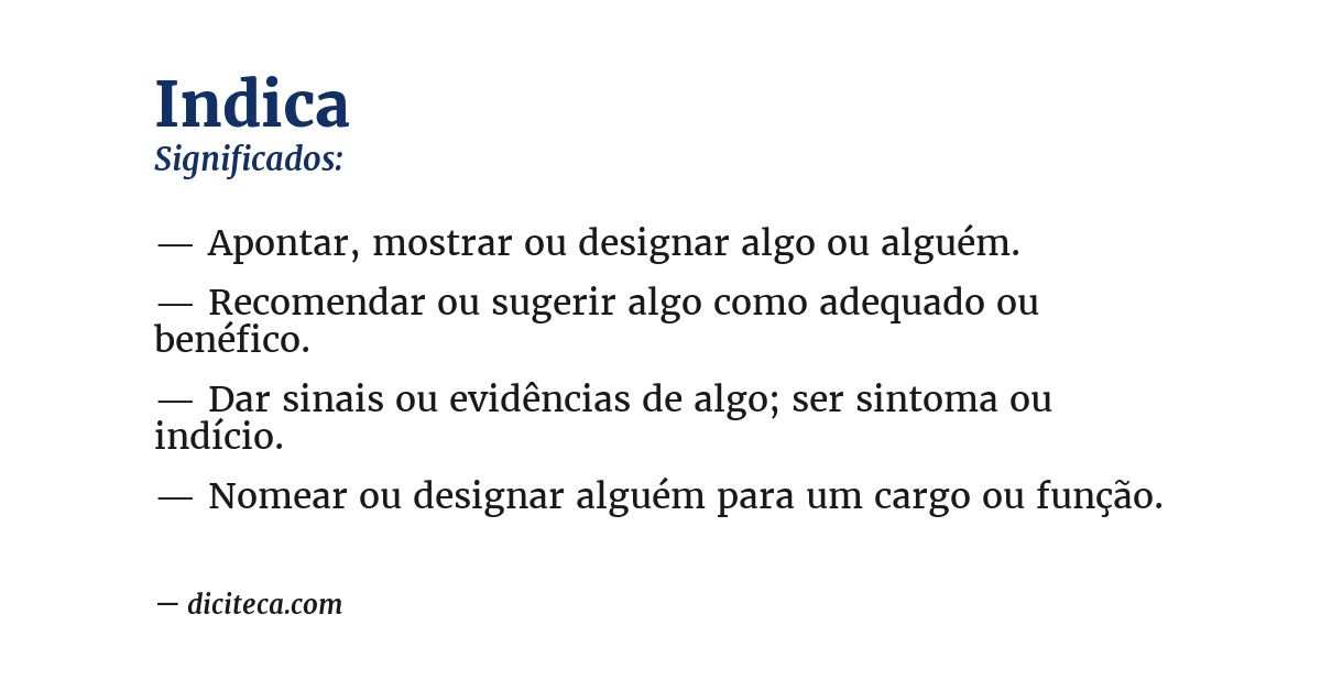 Significado de indica