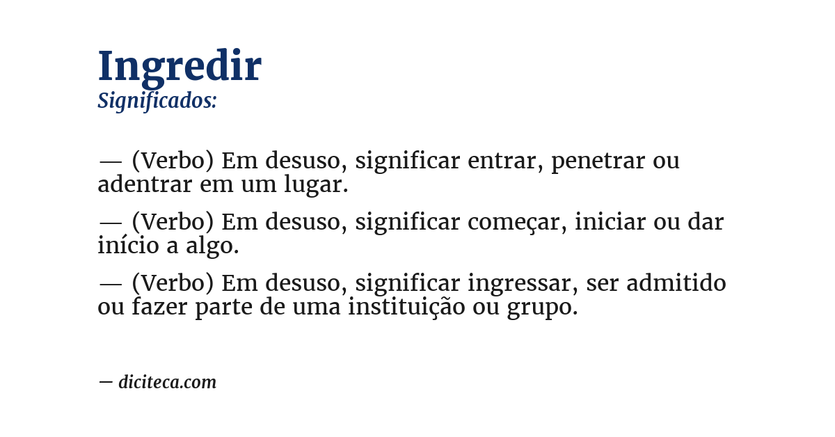 Significado de ingredir