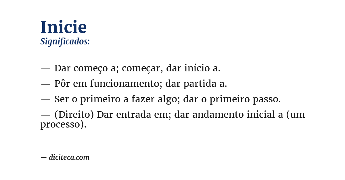 Significado de inicie