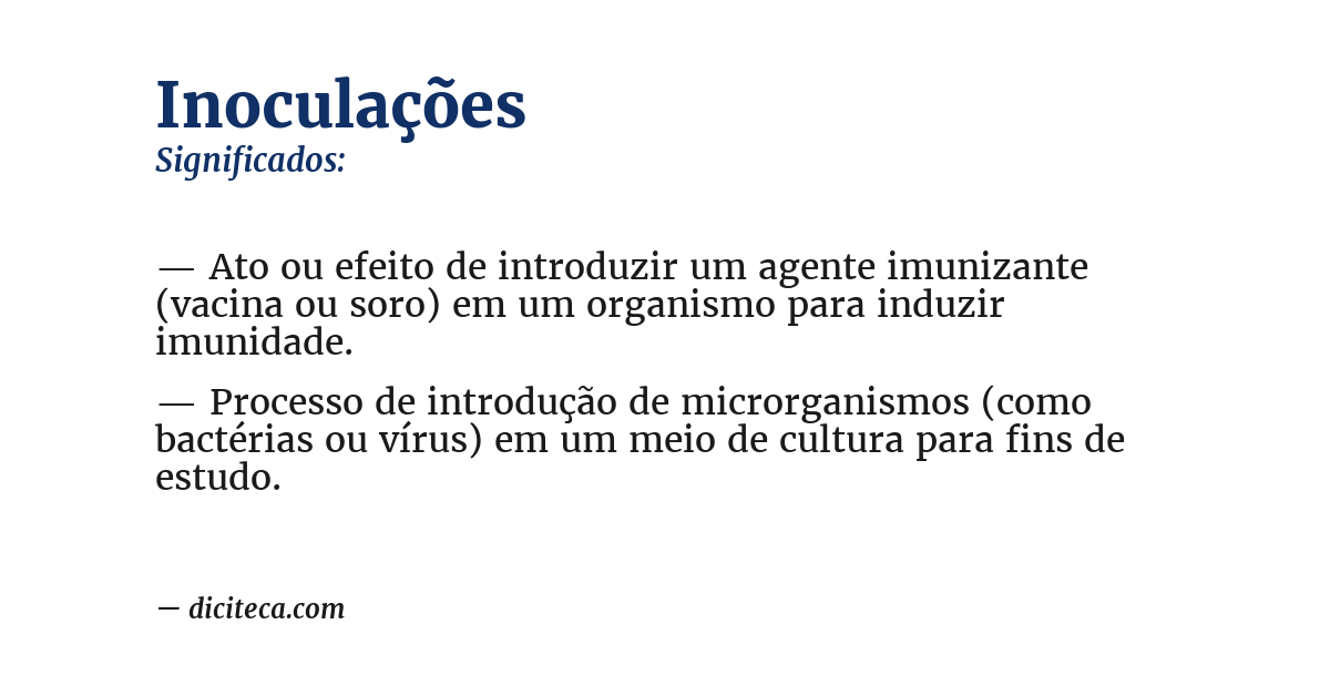 Significado de inoculações