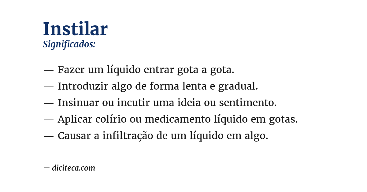 Significado de instilar