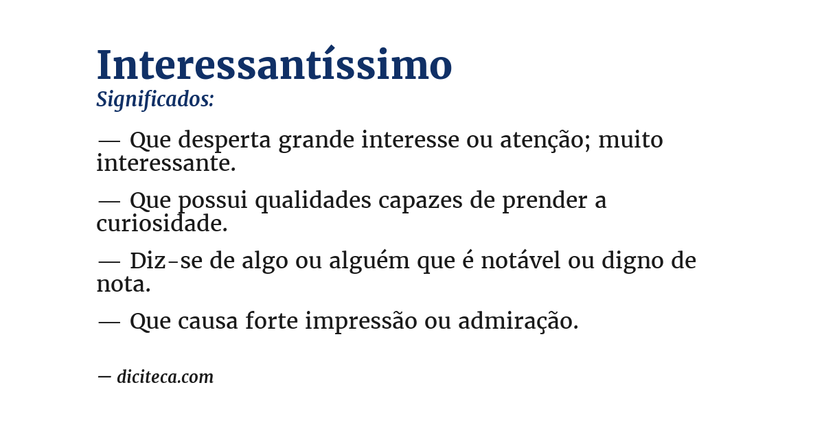 Significado de interessantíssimo