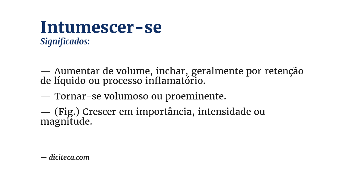Significado de intumescer-se