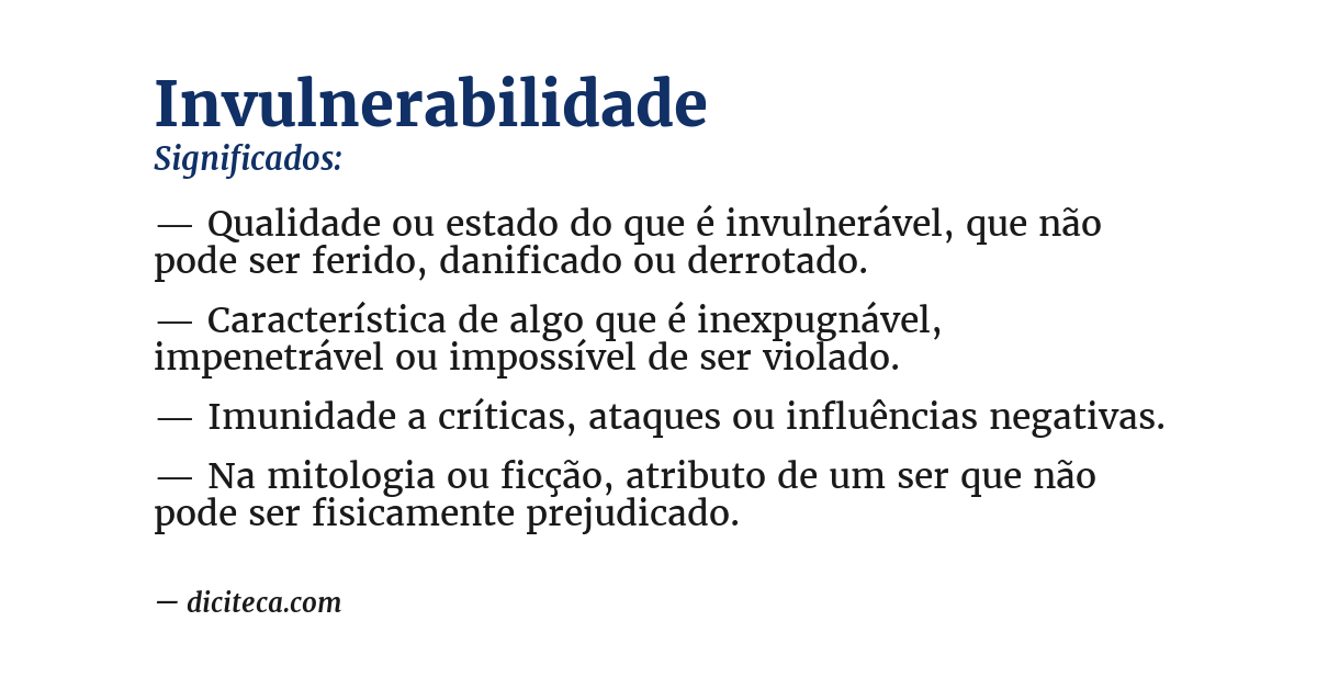 Significado de invulnerabilidade