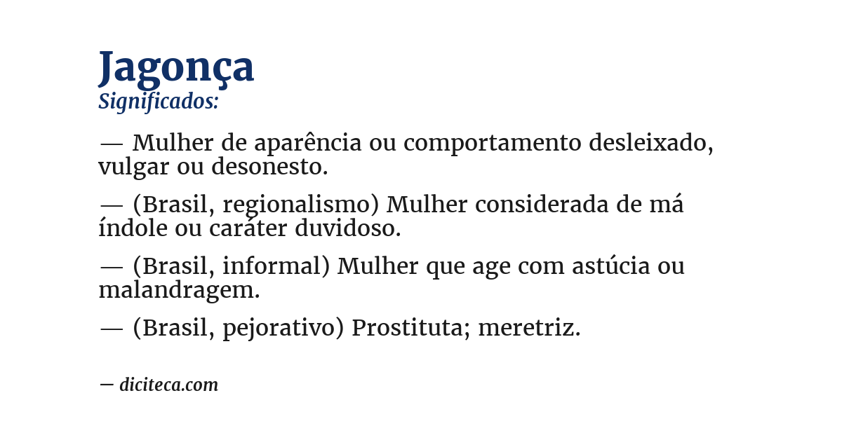 Significado de jagonça