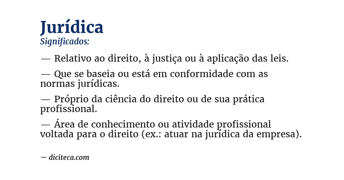 Significado de jurídica