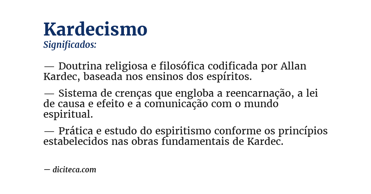 Significado de kardecismo
