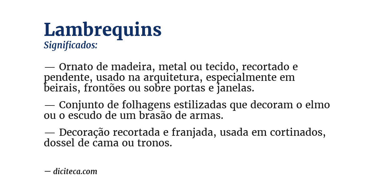 Significado de lambrequins