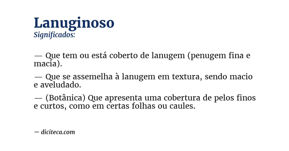 Significado de lanuginoso