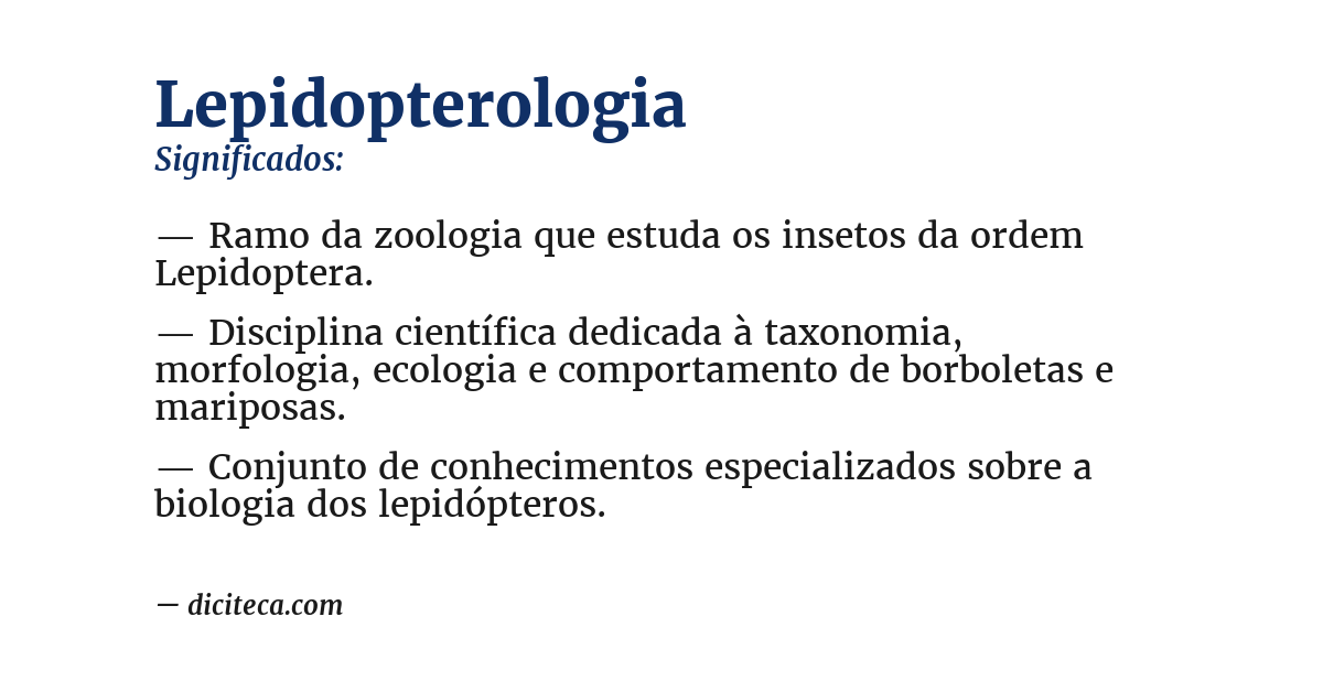Significado de lepidopterologia