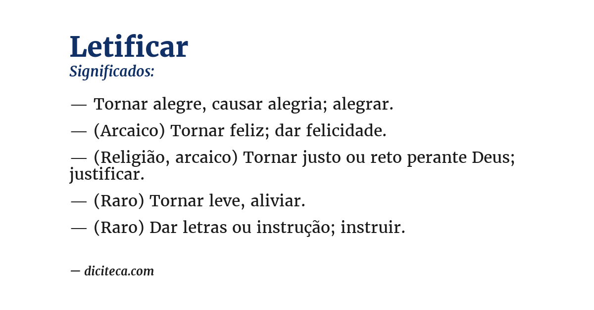 Significado de letificar