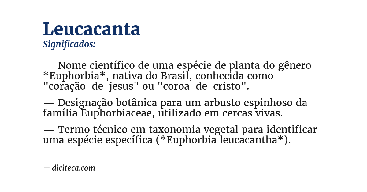 Significado de leucacanta