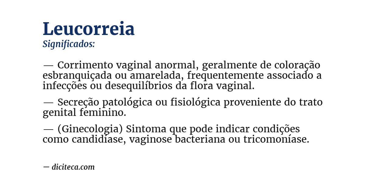 Significado de leucorreia