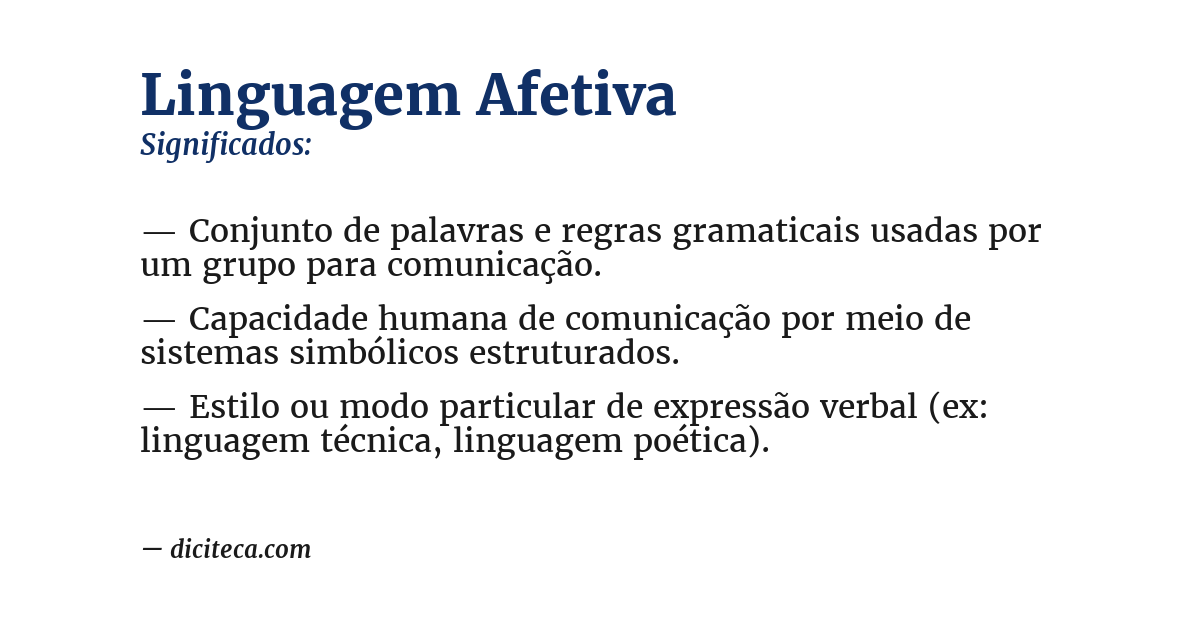 Significado de linguagem afetiva