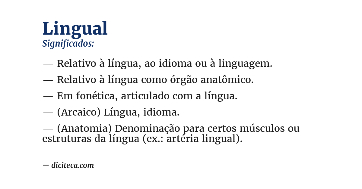 Significado de lingual