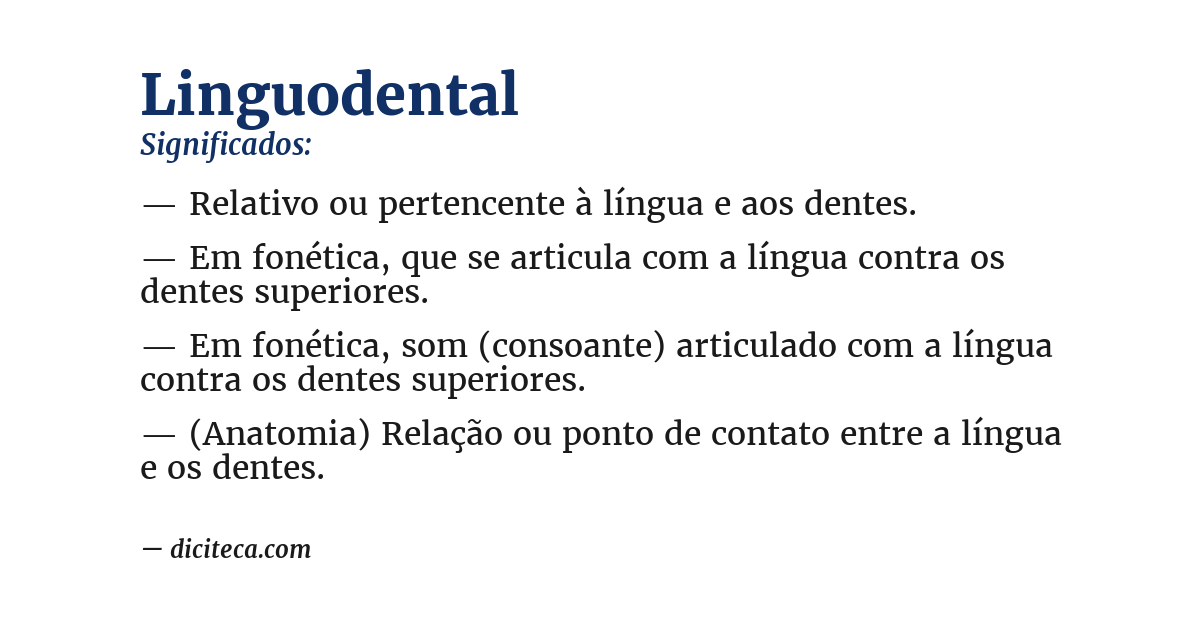 Significado de linguodental