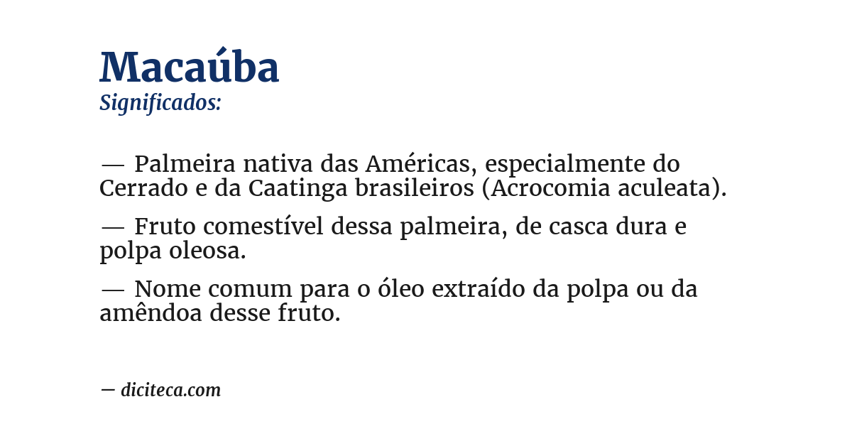 Significado de macaúba
