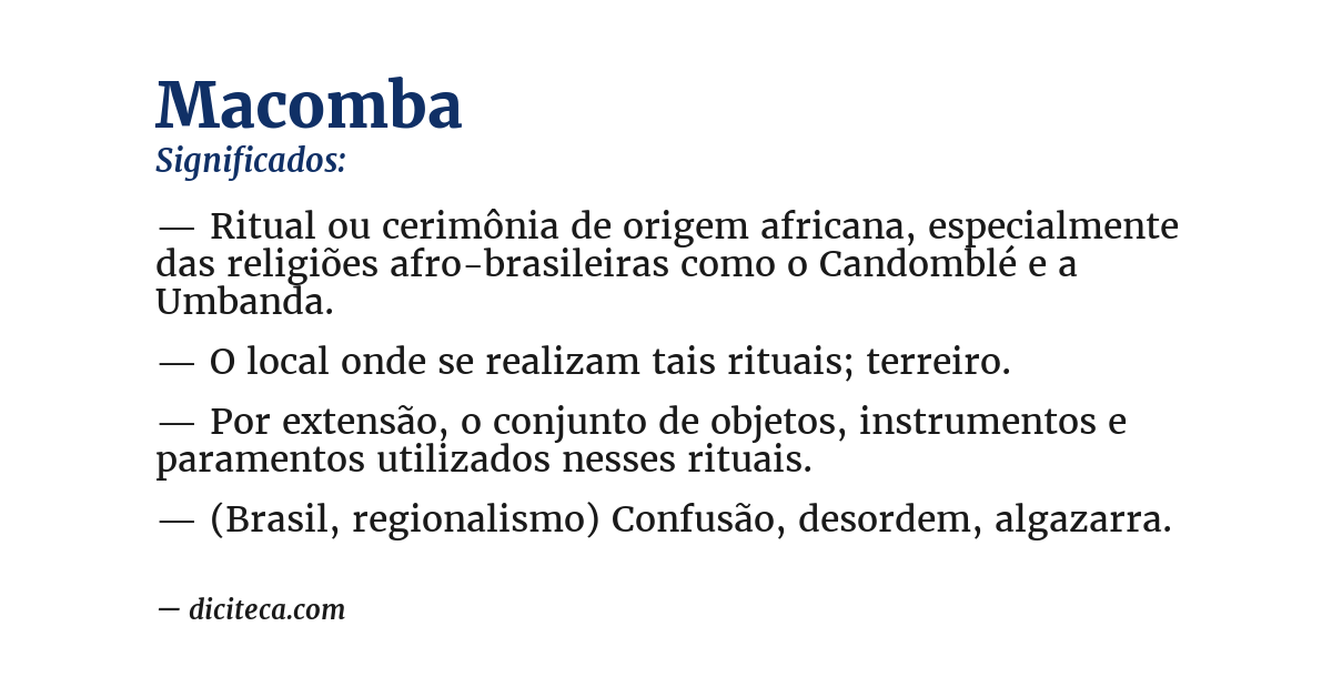 Significado de macomba