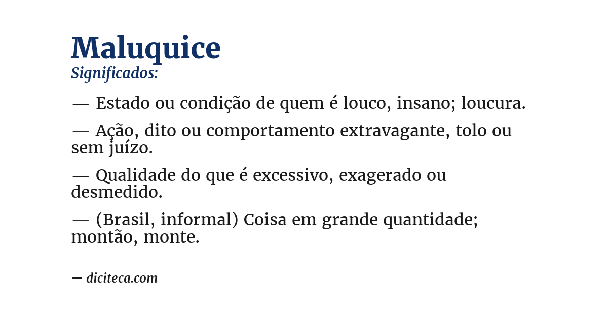 Significado de maluquice