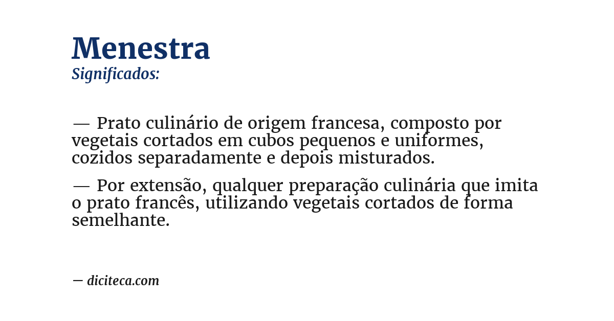 Significado de menestra